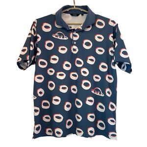Radmor Golf Polo Shirt True Blue Donut UFO Men's XL Taylor Recycled Stretch‎